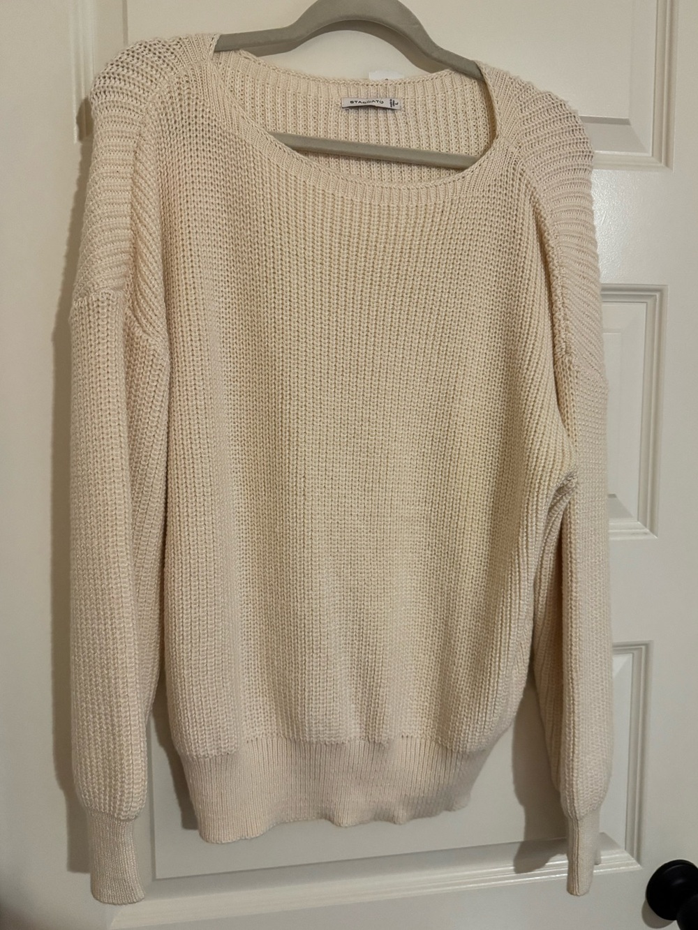 Staccato Cream Crewneck Knit Sweater